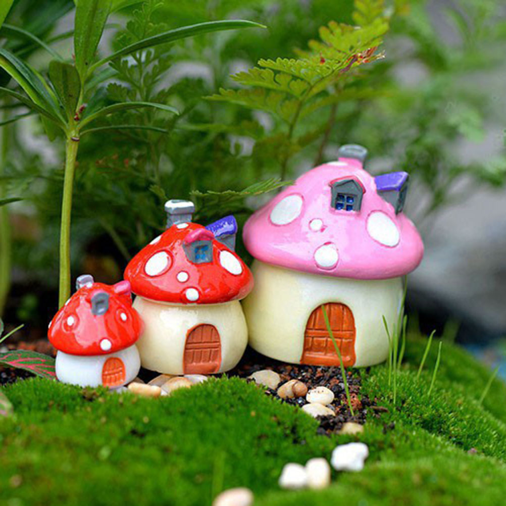 3サイズ  キノコハウス樹脂妖精ガーデンクラフトミニチュア - Home Decor Za のレビューと価格
