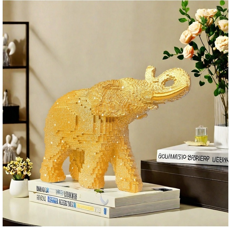 樹脂製の象の像、リアルな動物彫刻、自宅やオフィスのデスク装飾 - Home Decor Theme のレビューと価格