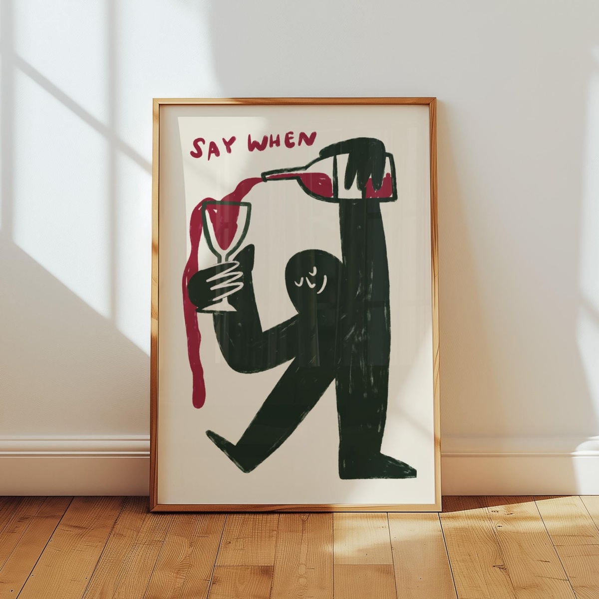 1pc フレームレス「Say When」面白いワインキャンバ - Home Decor Y2K のレビューと価格