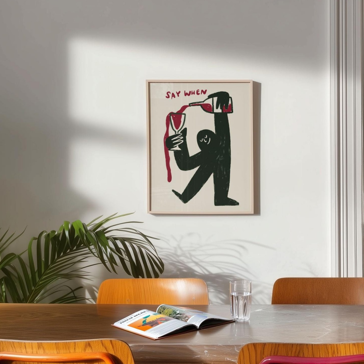 1pc フレームレス「Say When」面白いワインキャンバ - Home Decor Y2K のレビューと価格