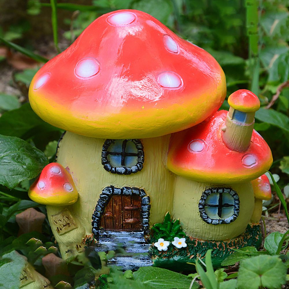キノコの家樹脂庭の妖精の装飾マイクロ風景親友のテラリウム中世 - Home Decor Za のレビューと価格